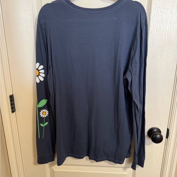 Life Is Good Navy Crewneck Tee with Motivational Patch - Picture 5 of 7